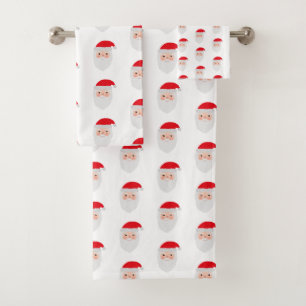 Santa Painting Pattern Bath Towel Set