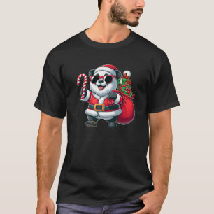 Santa Panda Sunglasses Candy Cane Christmas Boys G T-Shirt