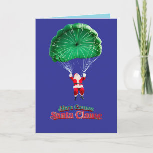 Santa Parachute Holiday Card