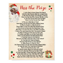 Santa Pass the Prize Poem Christmas Game Sign