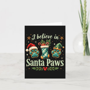 Santa Paw Men Woman Kids Girl Christmas Tee Card