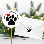 Santa Paw Print Rescued Christmas Classic Stickers<br><div class="desc">For the dog lovers out there! Santa Paw Print "Rescued" Christmas Classic Round Stickers ... perfect for envelope seals, party favour stickers etc. Available in 2 sizes: 1.5 inch/20 per sheet 3 inch/6 per sheet Printed on white acid-free paper Vibrant full-colour, full-bleed printing Scratch-resistant front, easy peel-and-stick back Available in...</div>