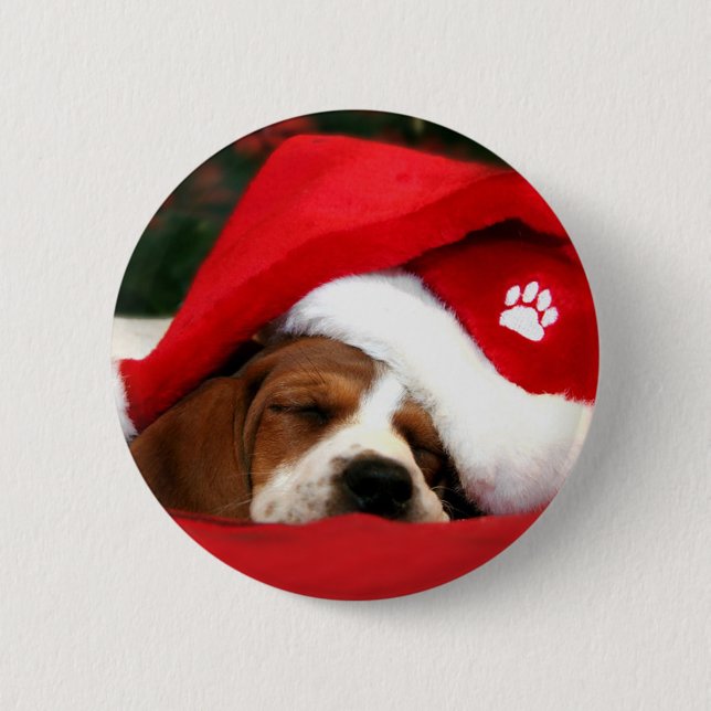 Santa Paws 2 Inch Round Button (Front)