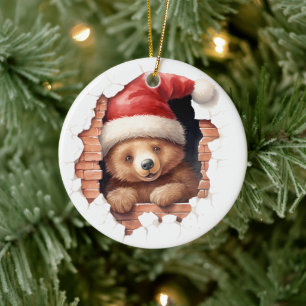 Santa Paws Ceramic Ornament