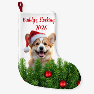 Santa Paws Corgi Holiday Stocking