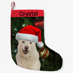 Santa Paws - Crystal the Husky Dog Personalized Small Christmas Stocking
