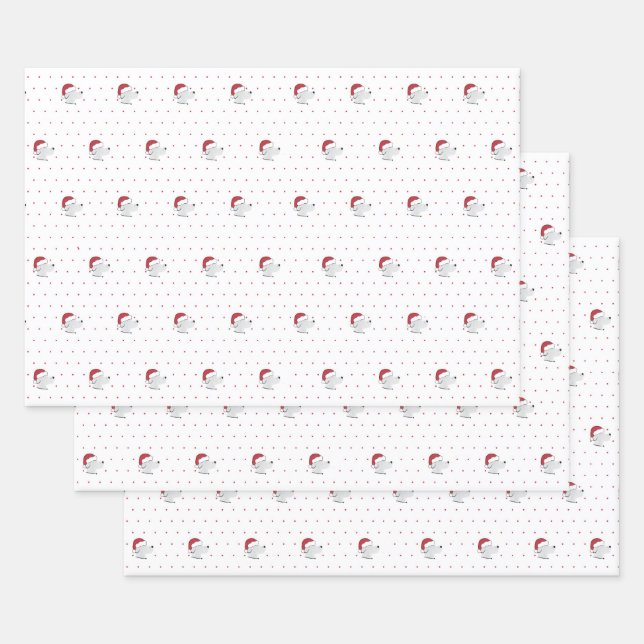Santa Paws - Cute Dog Theme Christmas Wrapping Paper Sheet (Set)