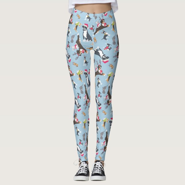 Santa Paws - Dog-Themed Christmas Leggings (Front)