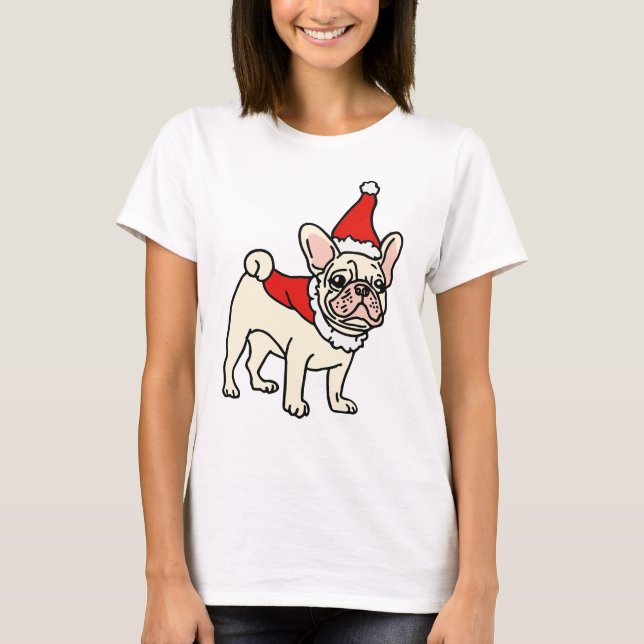 Santa Paws Frenchie Christmas T-Shirt (Front)