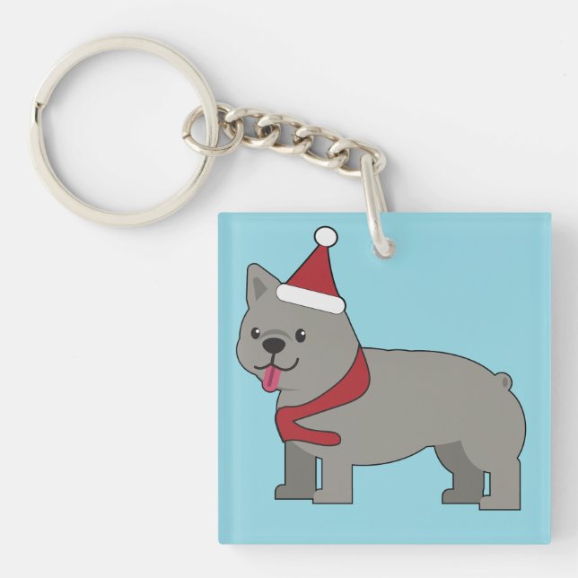 Santa Paws Holiday Keychain (Front)