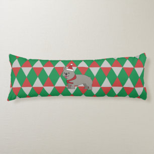 Santa PawsHoliday Diamonds Dog Body Pillow