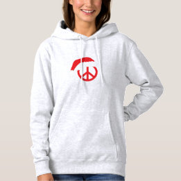 Santa Peace Sign Ho Ho Ho with Santa Hat Hoodie