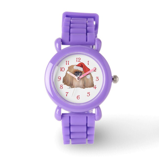 Santa Pekingese Watch (Front)