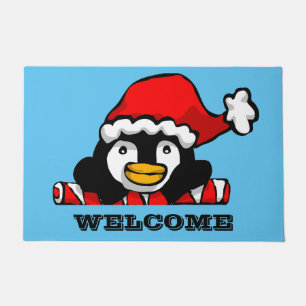 Santa Penguin Doormat
