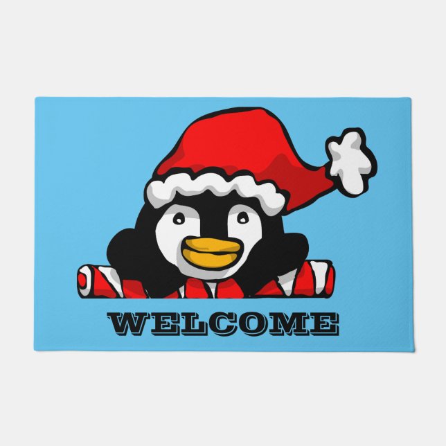 Santa Penguin Doormat (Front)