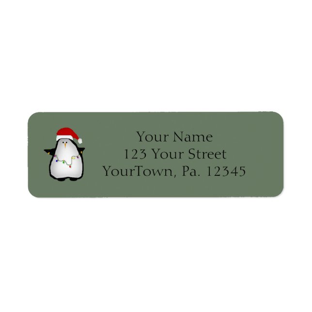 Santa Penguin Label (Front)