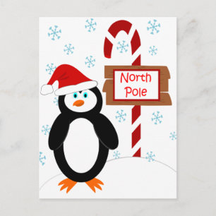 Santa Penguin North Pole Christmas Postcards