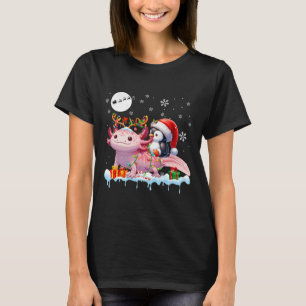 Santa Penguin Riding Axolotl Reindeer Christmas Se T-Shirt