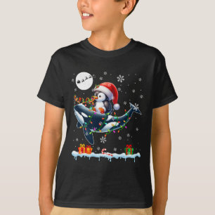Santa Penguin Riding Orca Reindeer Christmas Sea A T-Shirt