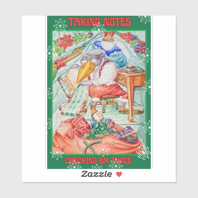 Santa Penguin Taking Notes Checking Em Twice  (Sheet)