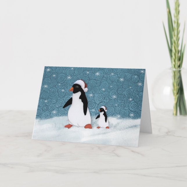 Santa Penguins Card (Front)