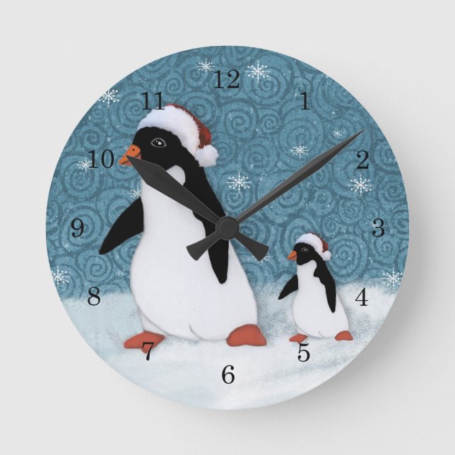 Santa Penguins Clock (Front)
