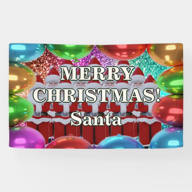 Santa Personalized character birthday banner (Horizontal)