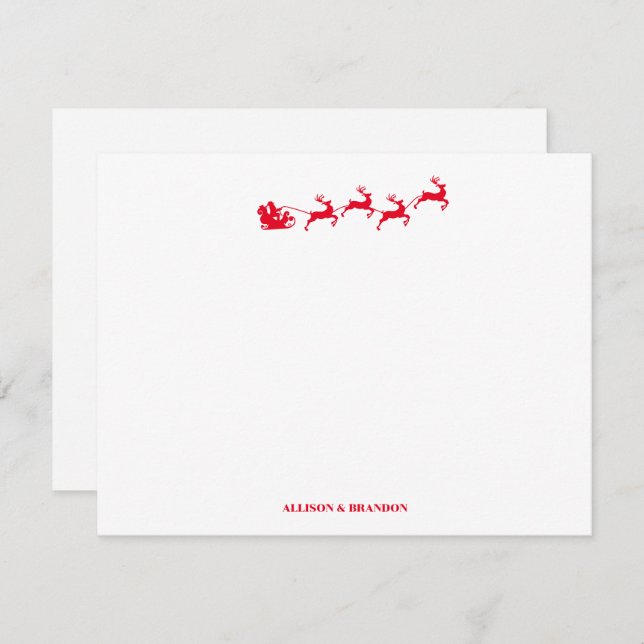 Santa Personalized Christmas Stationery  Card (Front/Back)