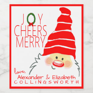 Santa Personalized Christmas Wine Bottle Label