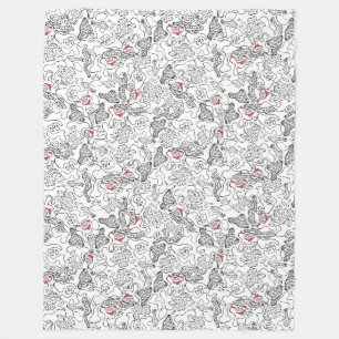 Santa picking simple line design fleece blanket