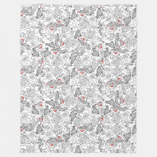 Santa picking simple  line design fleece blanket