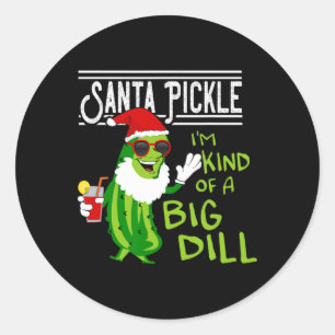 Santa Pickle Christmas In July Classic Round Sticker