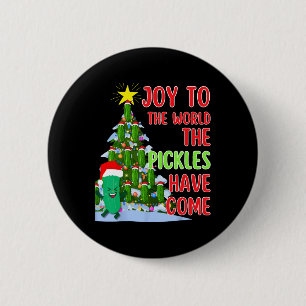 Santa Pickle Christmas Tree Lights Fun Pickle Gift 2 Inch Round Button