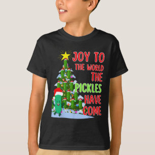 Santa Pickle Christmas Tree Lights Fun Pickle Gift T-Shirt