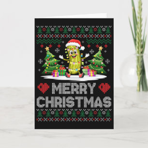 Santa Pickle Merry Christmas Funny Xmas Party Ugly Card