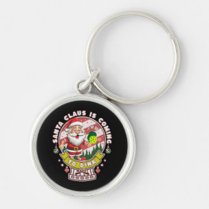 Santa Pickleball Christmas, Funny Santa Keychain
