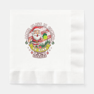 Santa Pickleball Christmas, Funny Santa Napkin