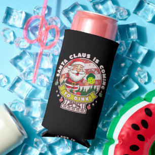 Santa Pickleball Christmas, Funny Santa Seltzer Can Cooler