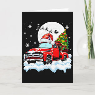 Santa Pickup Truck Carrying Christmas Tree Driver Card