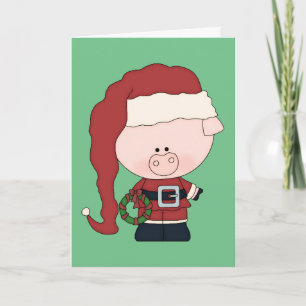 Santa Pig Christmas Card