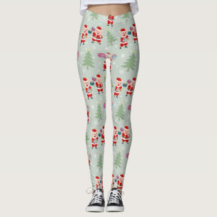 Santa  Pig Giving Gifts Pattern Leggings