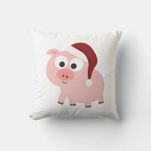 Santa Pig Throw Pillow