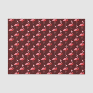 Santa Pink Flamingo Burgundy Holiday Christmas Tissue Paper