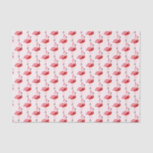 Santa Pink Flamingo Christmas Holiday Pattern Tissue Paper