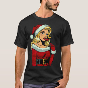 Santa Pinup: Pop Art Glam T-Shirt
