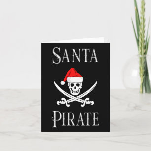 Santa Pirate Skull Swords Christmas Hat Boating Lo Card