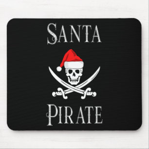 Santa Pirate Skull Swords Christmas Hat Boating Lo Mouse Pad