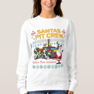 Santa Pit Crew Race Car Ugly Christmas Sweater