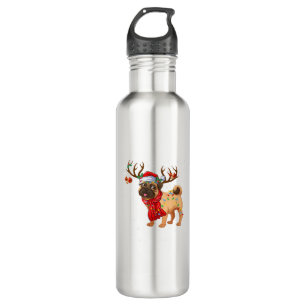 Santa Pitbull Christmas Tree Light Pajama Dog X-ma 710 Ml Water Bottle