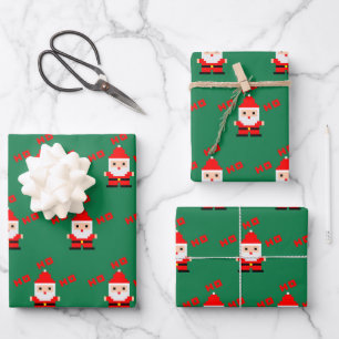 Santa Pixel Art 3 Wrapping Paper Sheet